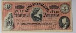 1864 $100 Confederate States Banknote REPRODUCTION Novelty Replica Serial 47128 (image for) 1864 $100 Confederate States Banknote REPRODUCTION Novelty Replica Serial 47128